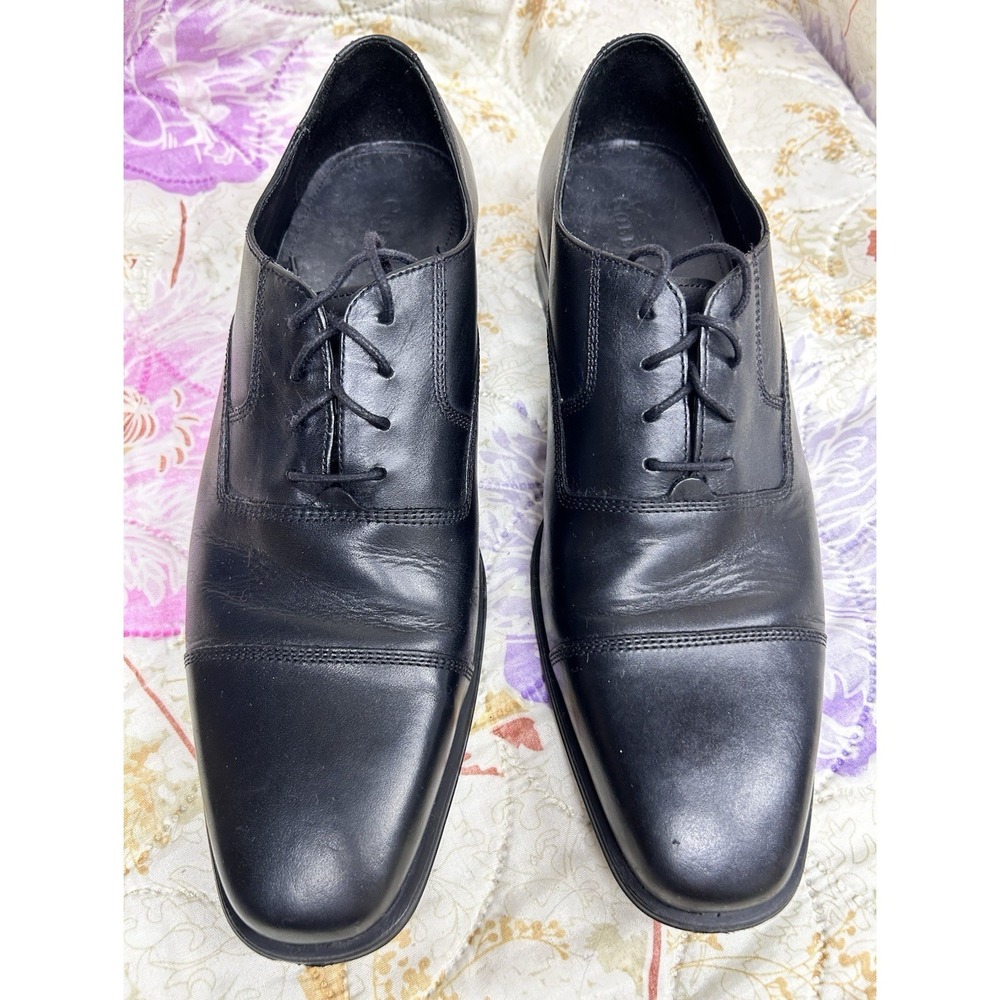 Cole Haan Men's Black Leather Cap Toe Lace-Up Oxford Round Toe 9.5 M C16022